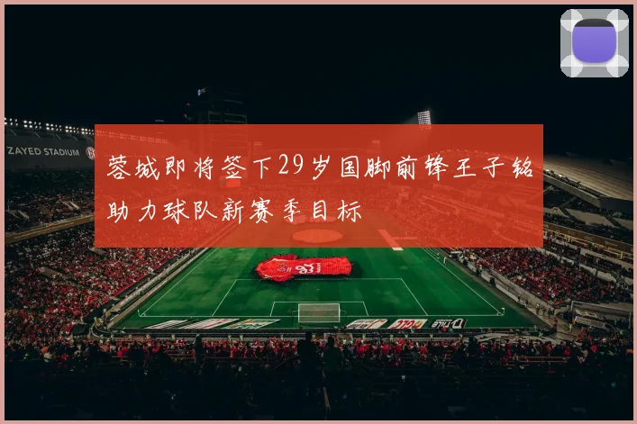 蓉城即将签下29岁国脚前锋王子铭助力球队新赛季目标